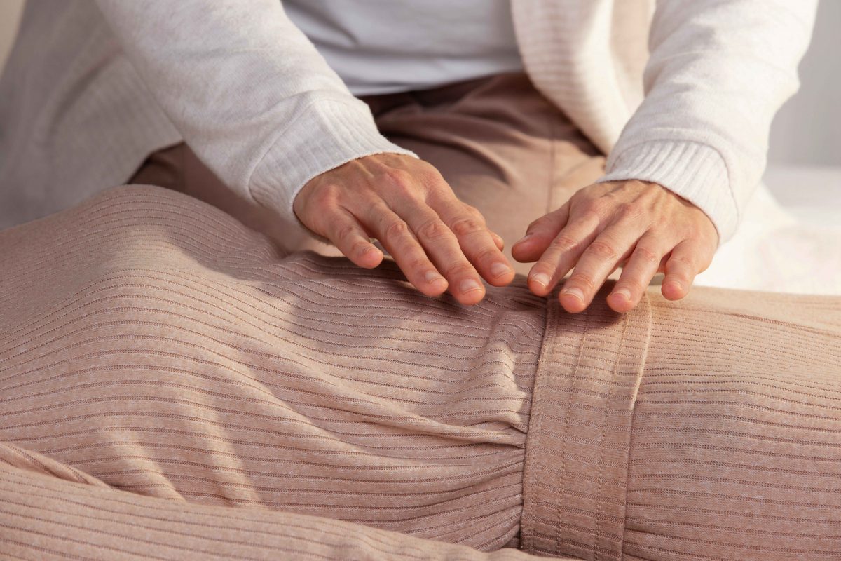 Woman in fertility massage therapy