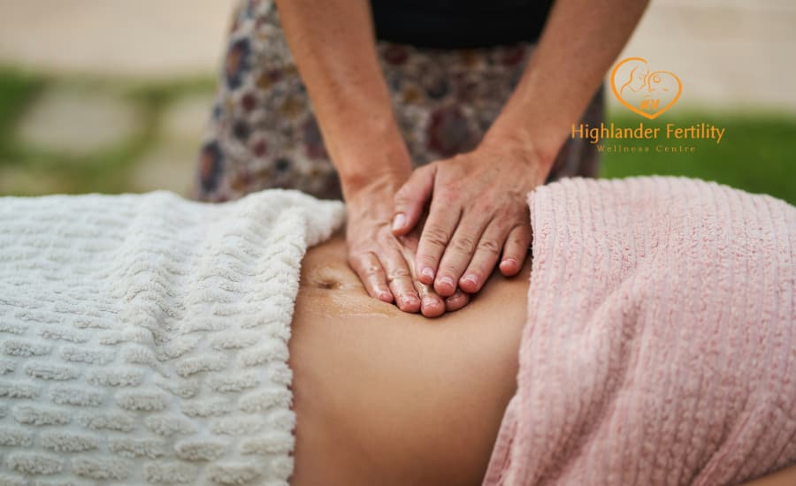 Close Up of Woman Receiving Massage on Stomach