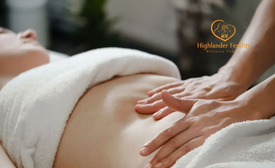 Woman Receives Ovarian Care Massage