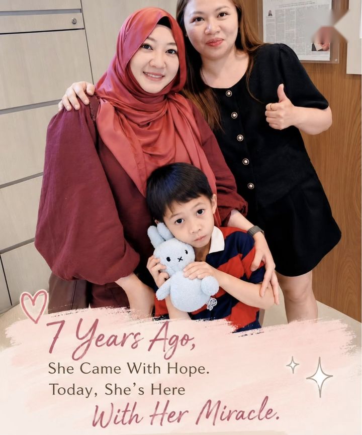 Seven years ago she came with hope, today she is here with her miracle
