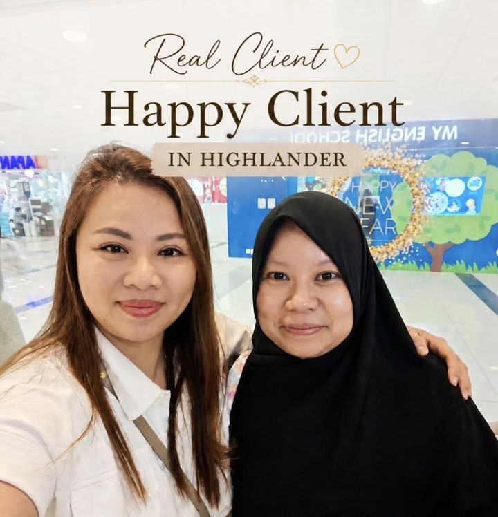 Real happy client at Highlander with Wendy